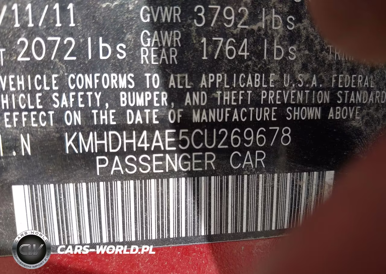 2012 Hyundai Elantra Limited (Ulsan Plant) VIN:KMHDH4AE5CU269678 - 9