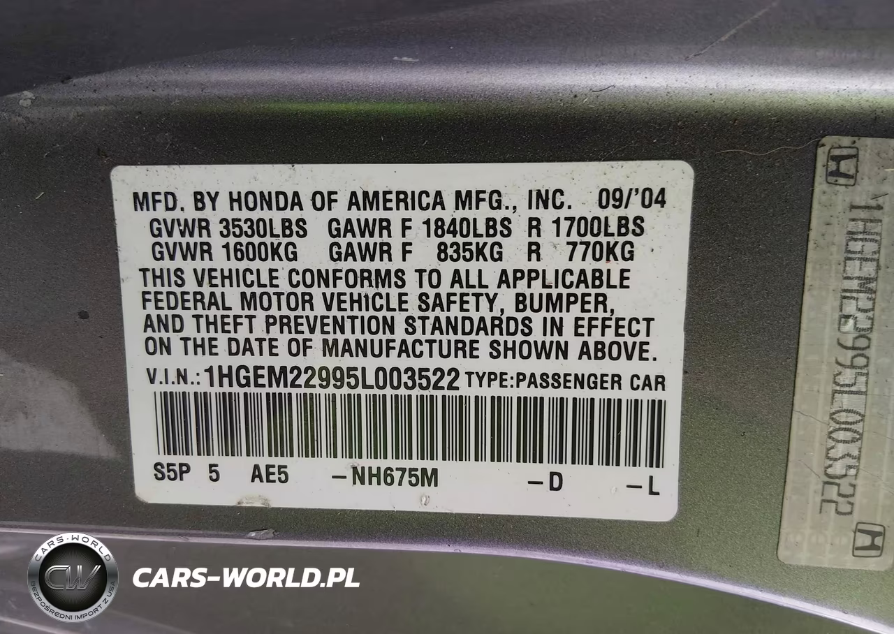 2005 Honda Civic Ex VIN:1HGEM22995L003522 - 9