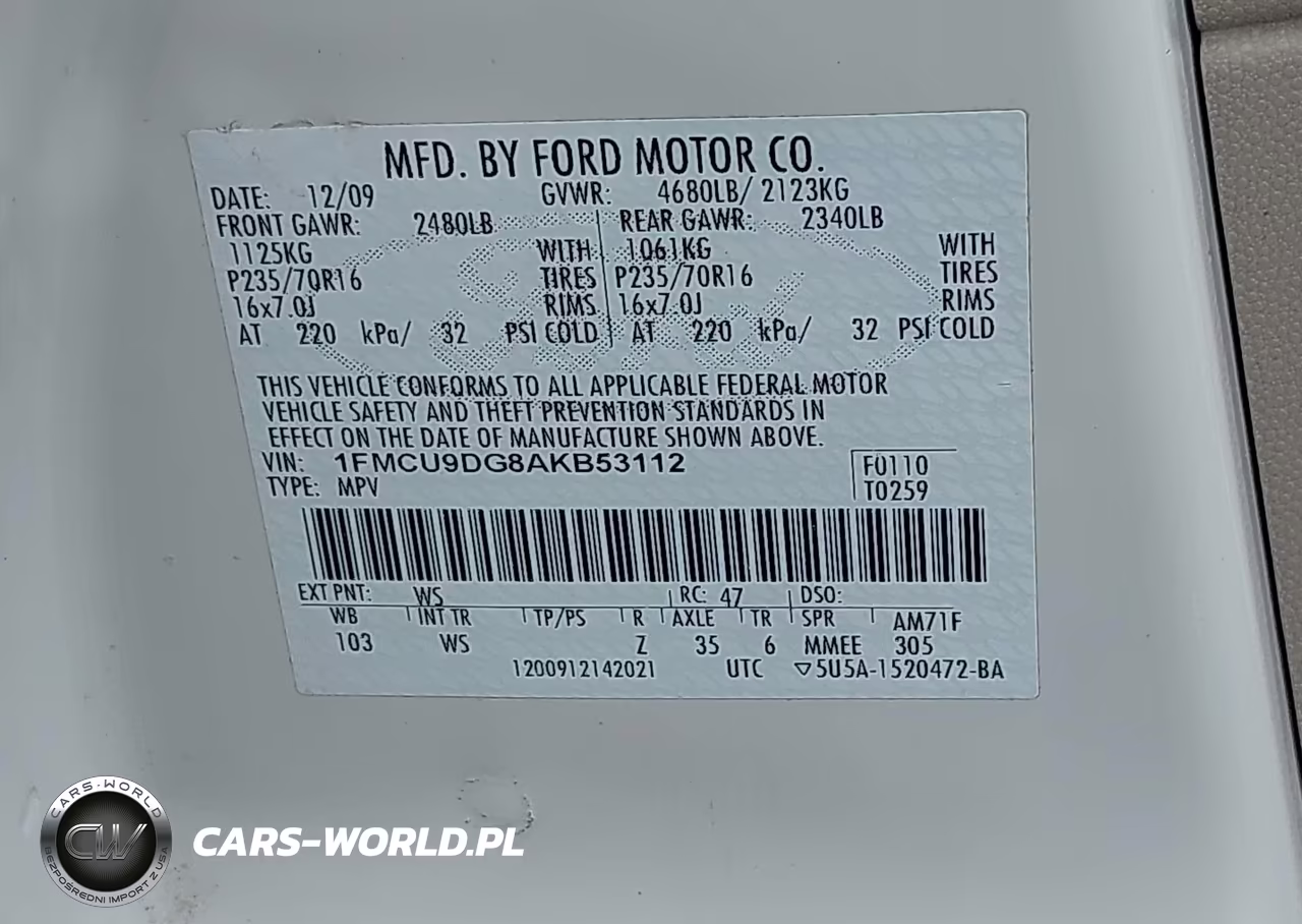 2010 Ford Escape Xlt VIN:1FMCU9DG8AKB53112 - 9