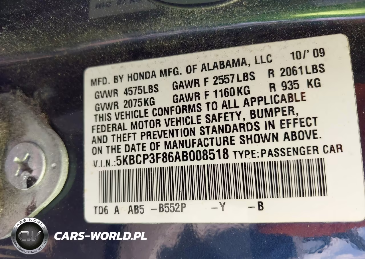 2010 Honda Accord 3.5 Ex-L VIN:5KBCP3F86AB008518 - 9