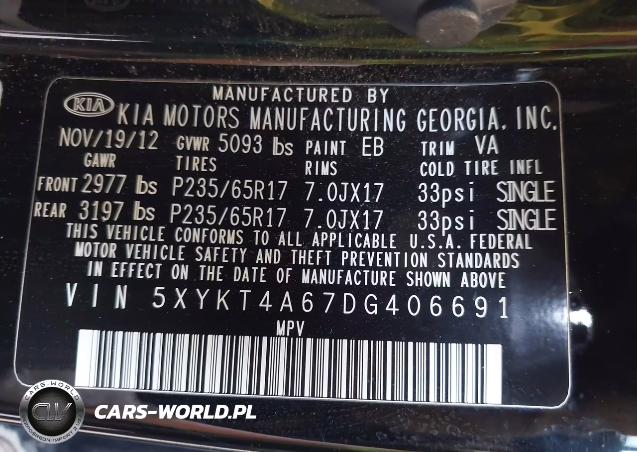 2013 Kia Sorento Lx VIN:5XYKT4A67DG406691 - 9
