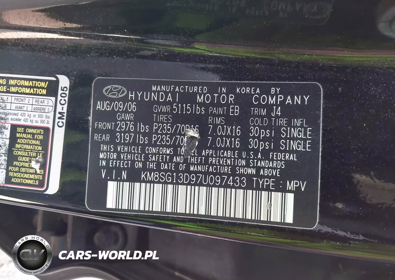 2007 Hyundai Santa Fe Gls VIN:KM8SG13D97U097433 - 9