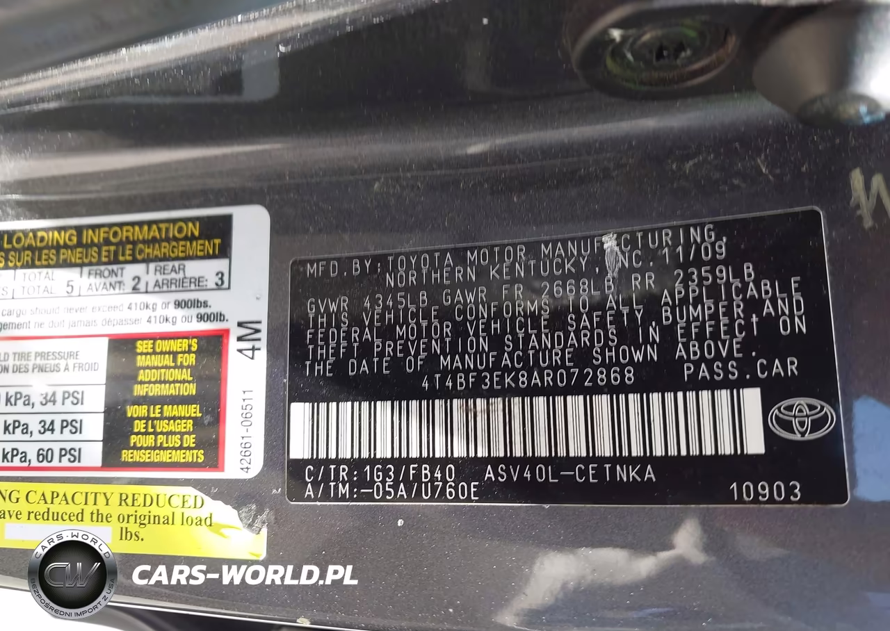 2010 Toyota Camry Le VIN:4T4BF3EK8AR072868 - 9