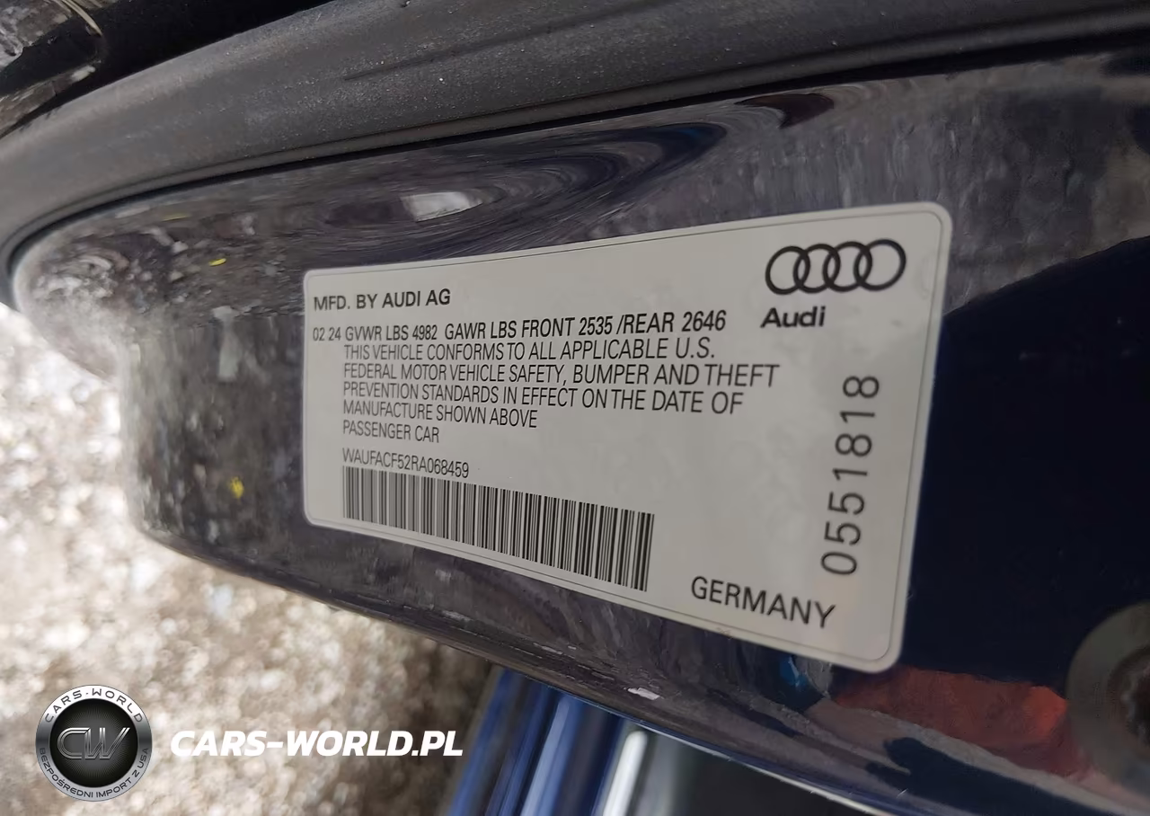 2024 Audi A5 Sportback Premium Plus 45 Tfsi Quattro S Tronic VIN:WAUFACF52RA068459 - 9