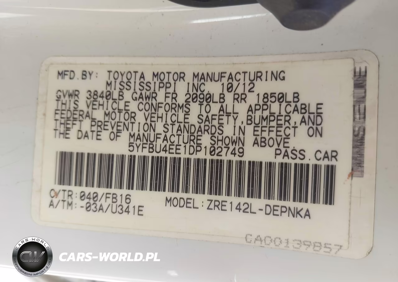 2013 Toyota Corolla Base VIN:5YFBU4EE1DP102749 - 9
