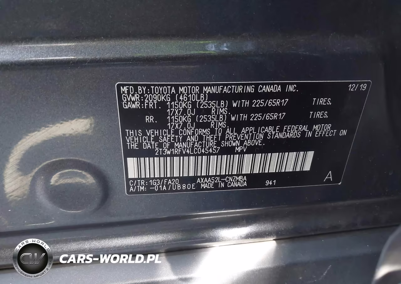 2020 Toyota Rav4 Xle VIN:2T3W1RFV4LC045457 - 9