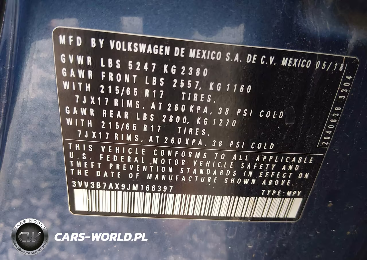 2018 Volkswagen Tiguan 2.0T Se-2.0T Sel VIN:3VV3B7AX9JM166397 - 9