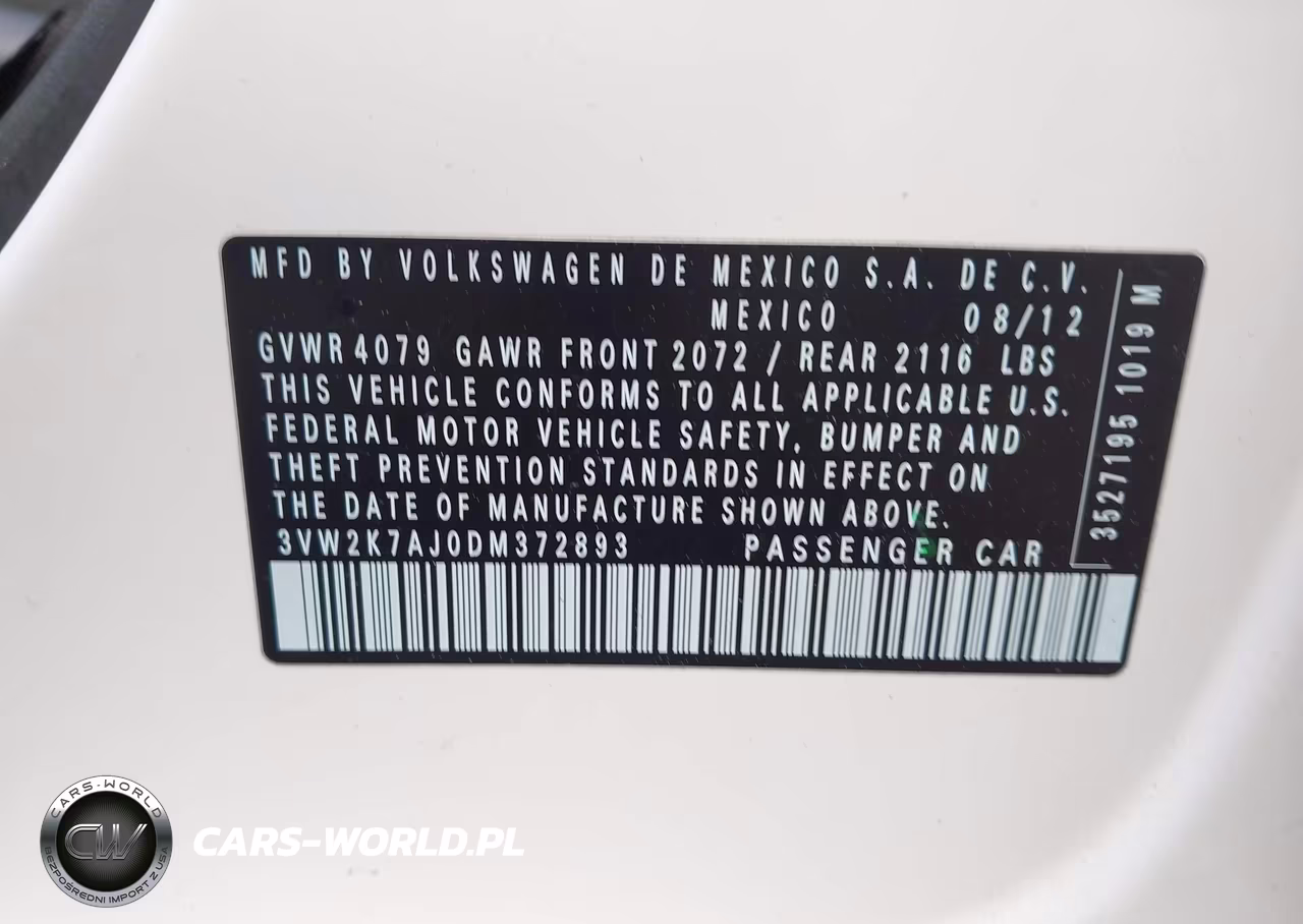 2013 Volkswagen Jetta 2.0L S VIN:3VW2K7AJ0DM372893 - 9