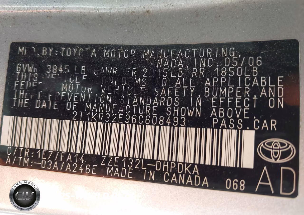 2006 Toyota Matrix VIN:2T1KR32E96C608493 - 9