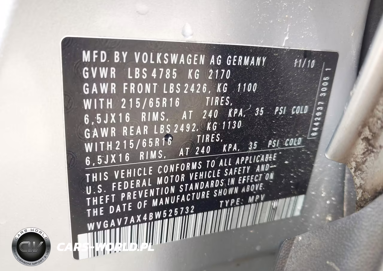 2011 Volkswagen Tiguan S VIN:WVGAV7AX4BW525732 - 9