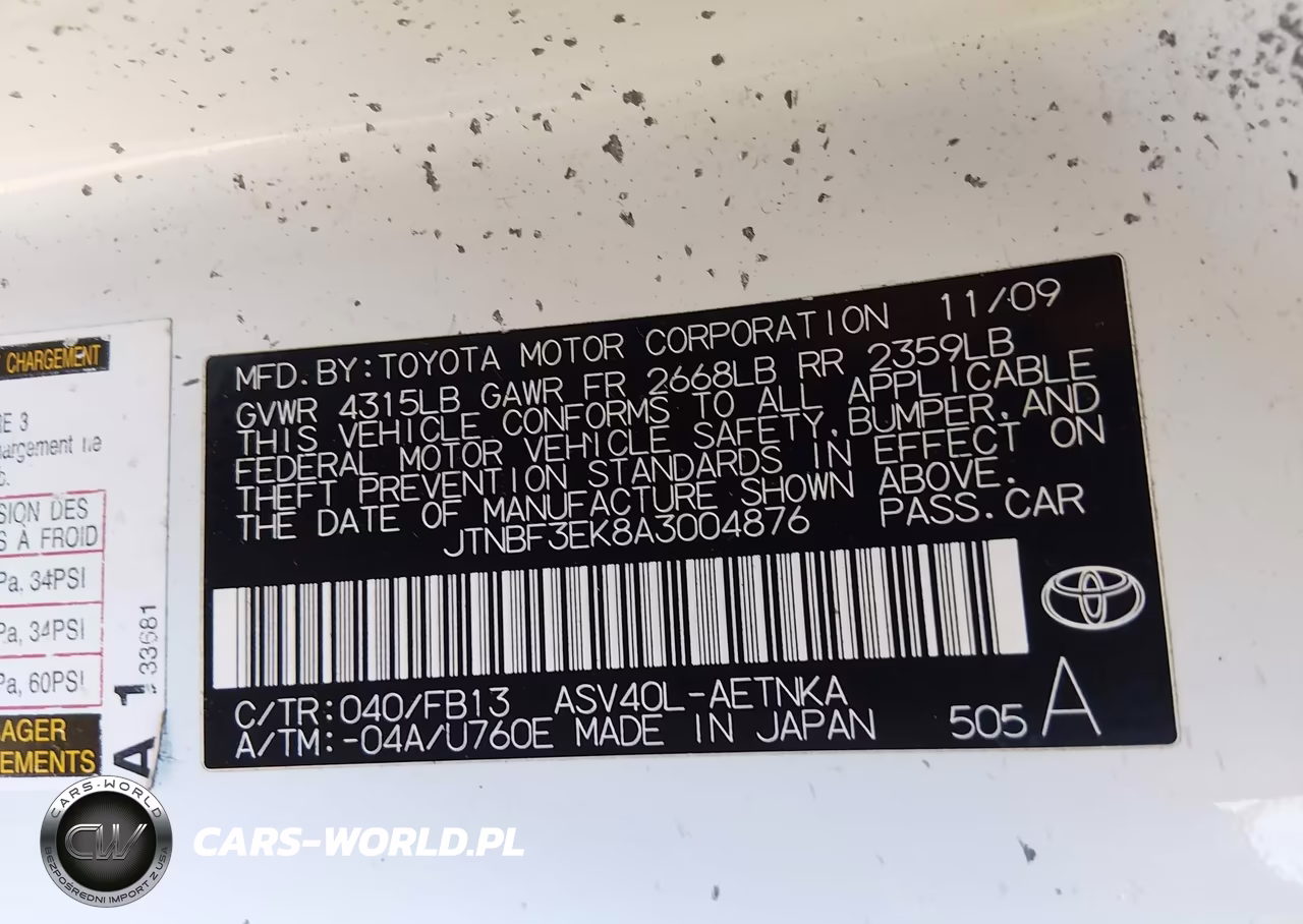 2010 Toyota Camry Le VIN:JTNBF3EK8A3004876 - 9