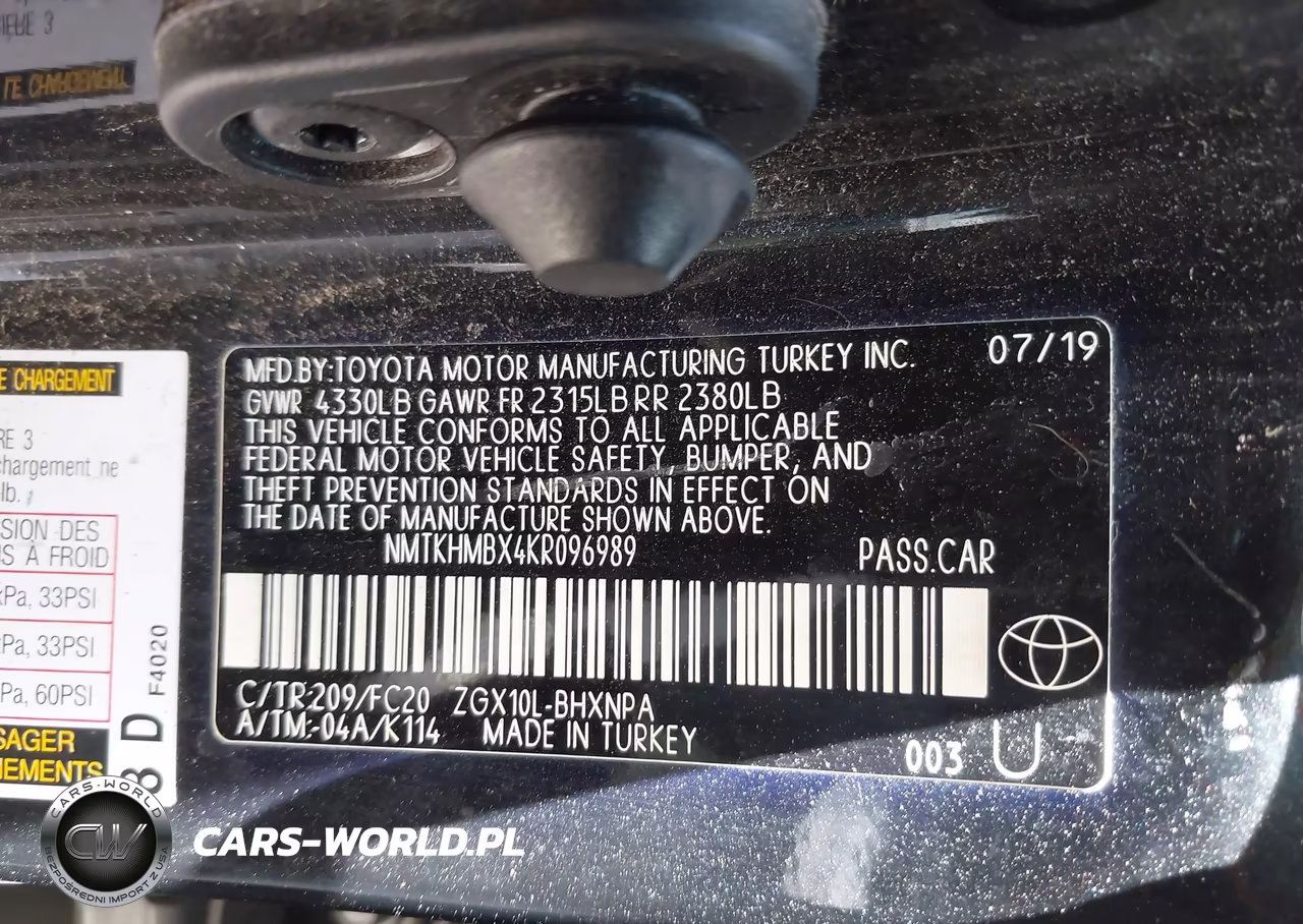 2019 Toyota C-Hr Le VIN:NMTKHMBX4KR096989 - 9