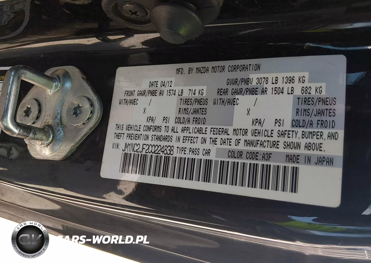 2012 Mazda Mx-5 Miata Sport VIN:JM1NC2JF2C0224838 - 9