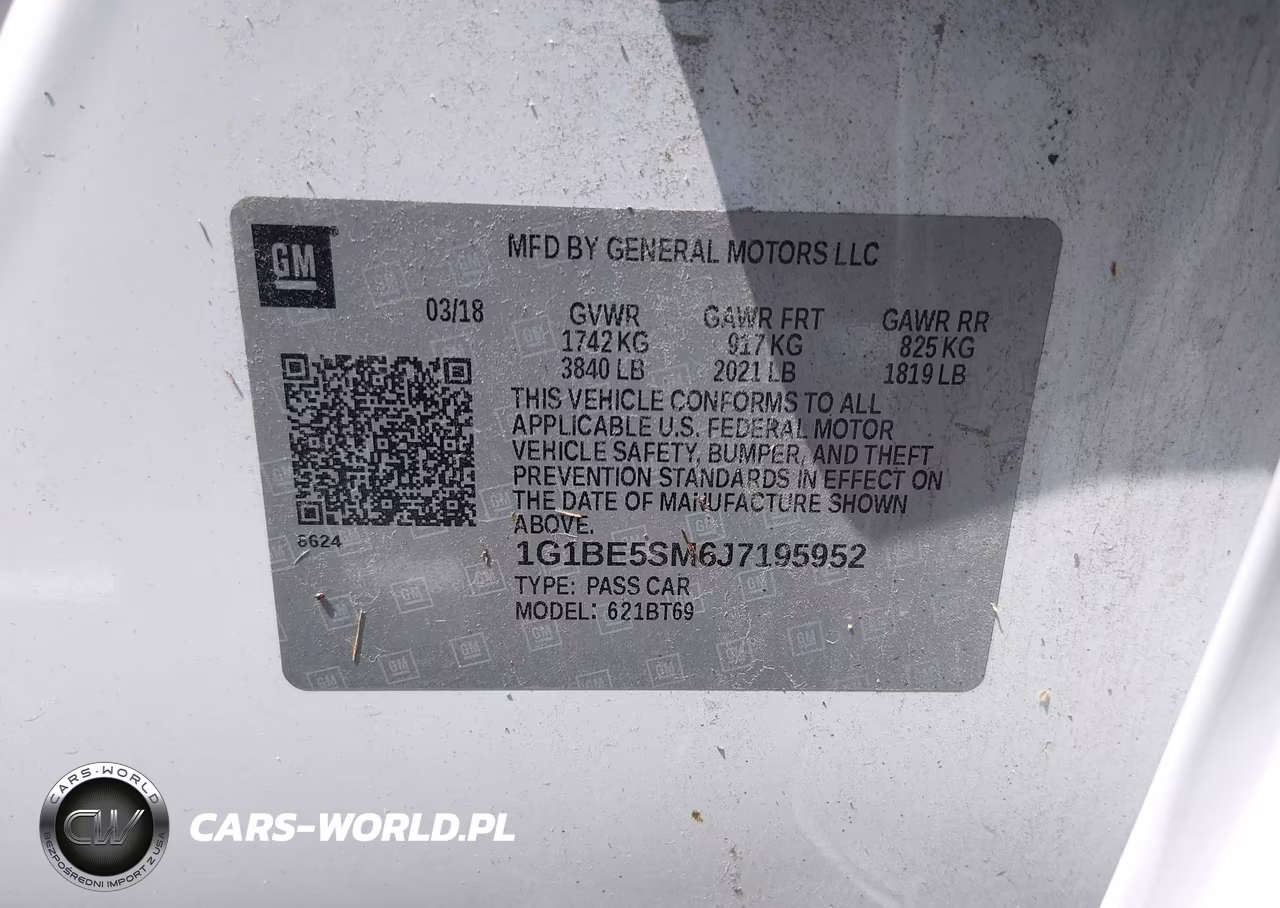 2018 Chevrolet Cruze Lt Auto VIN:1G1BE5SM6J7195952 - 9