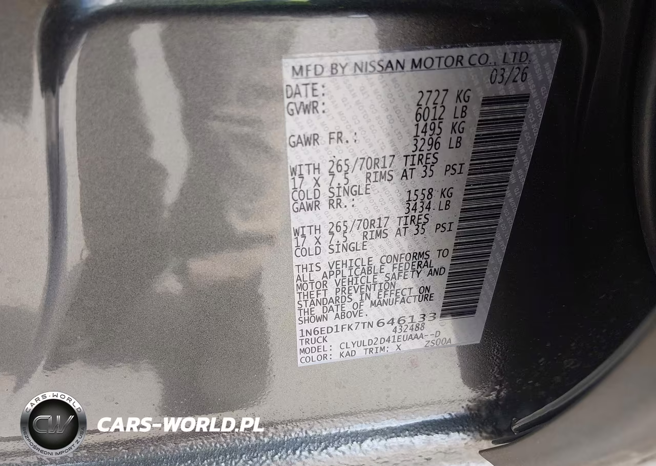2026 Nissan Frontier Long Bed Pro-4X 4X4 VIN:1N6ED1FK7TN646133 - 9