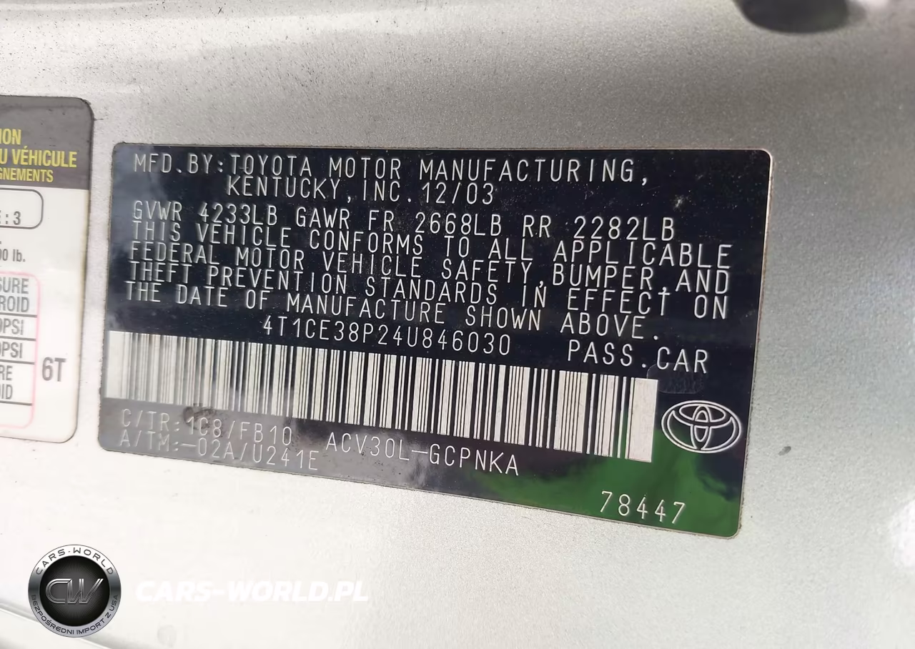 2004 Toyota Camry Solara Se VIN:4T1CE38P24U846030 - 9