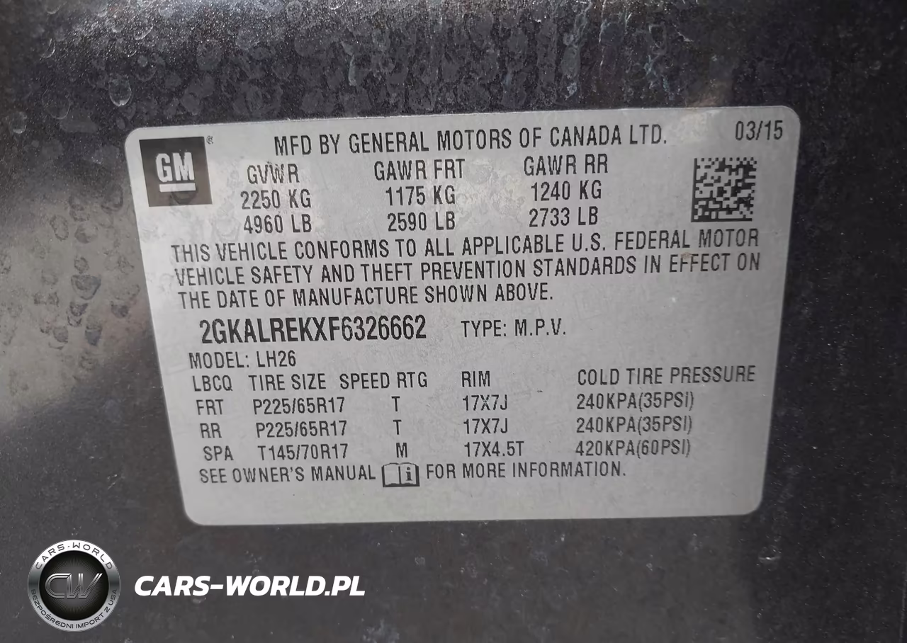 2015 GMC Terrain Sle-2 VIN:2GKALREKXF6326662 - 9