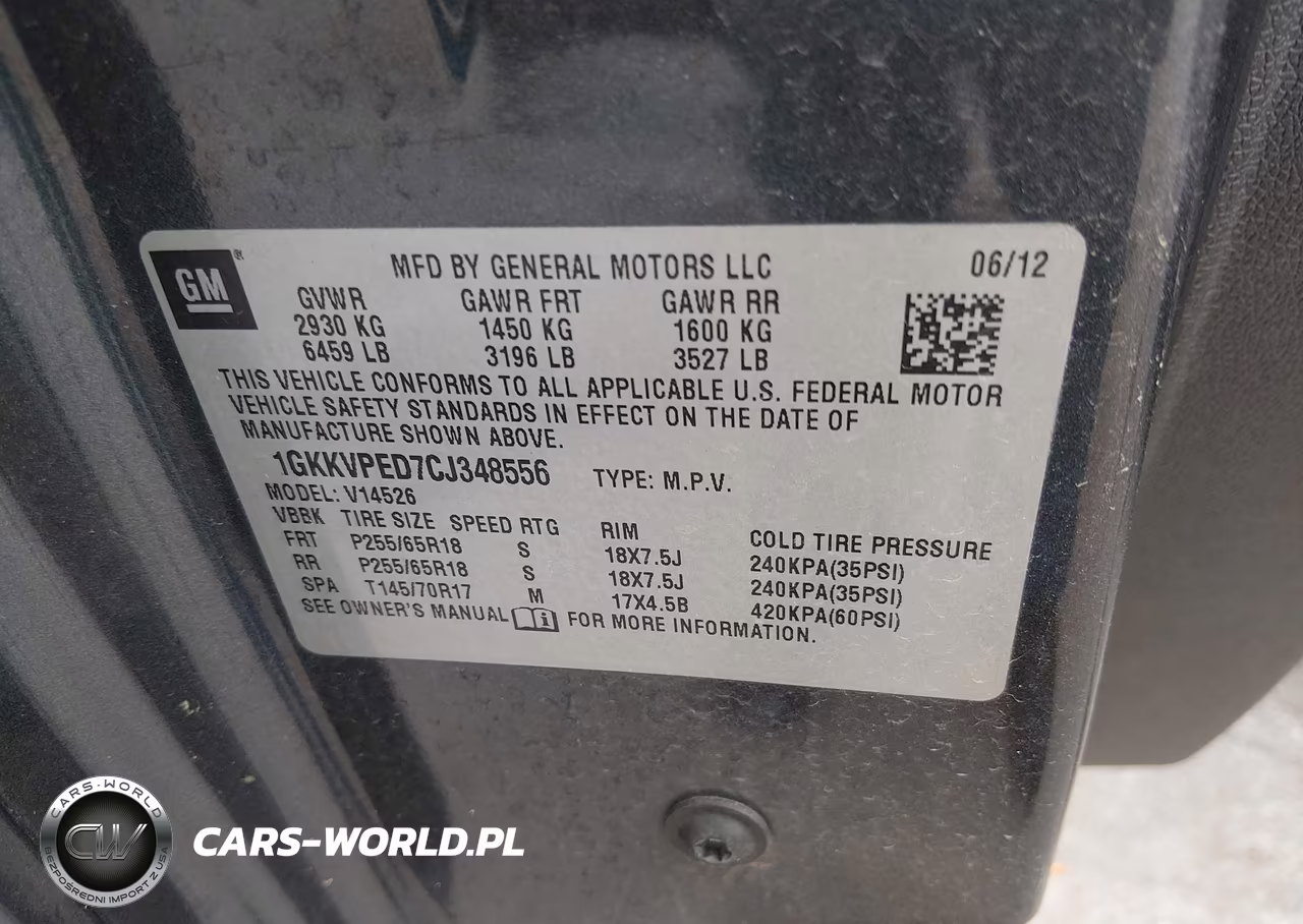 2012 GMC Acadia Sle VIN:1GKKVPED7CJ348556 - 9