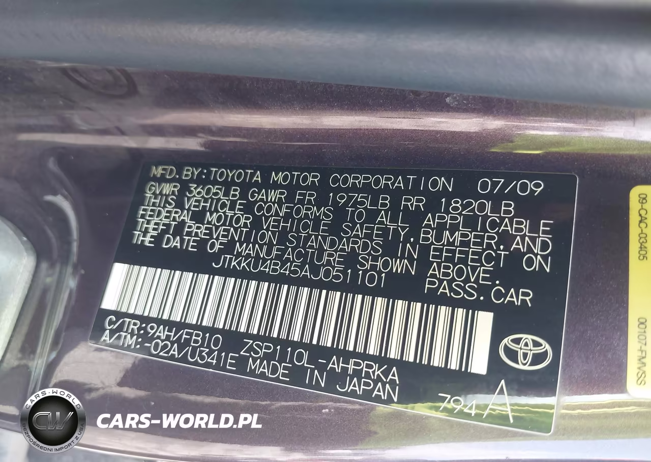 2010 Scion Xd VIN:JTKKU4B45AJ051101 - 9