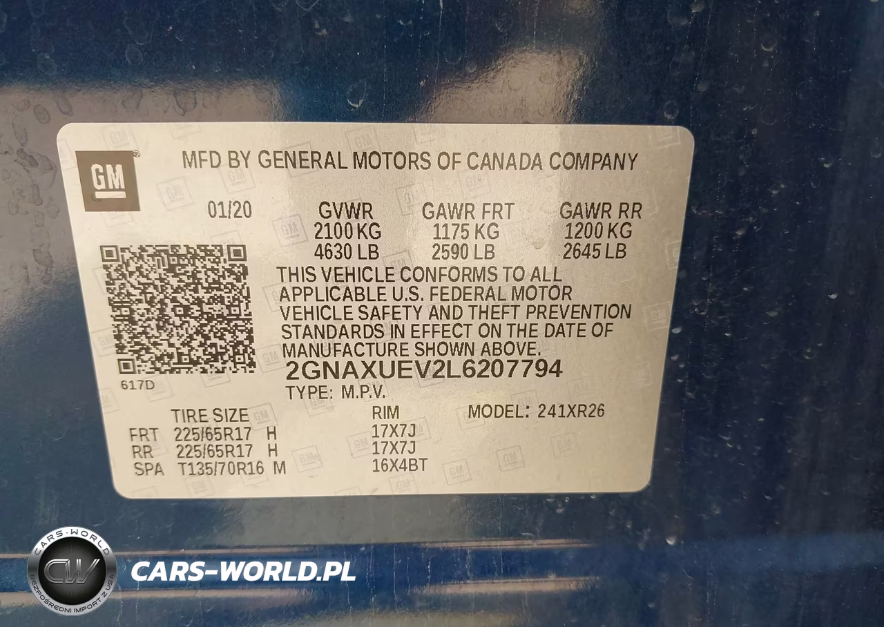 2020 Chevrolet Equinox Awd Lt 1.5L Turbo VIN:2GNAXUEV2L6207794 - 9