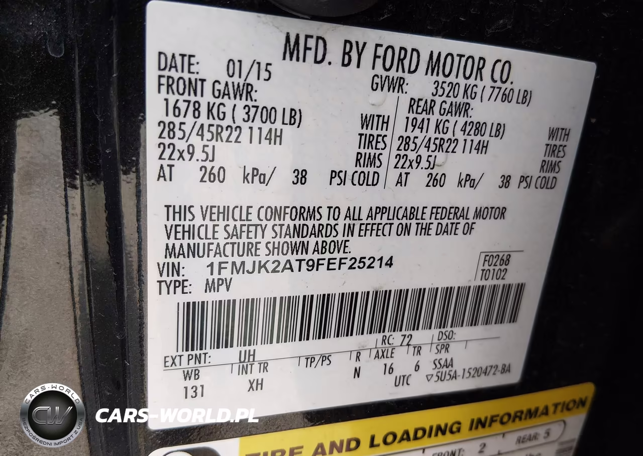 2015 Ford Expedition El Limited VIN:1FMJK2AT9FEF25214 - 9