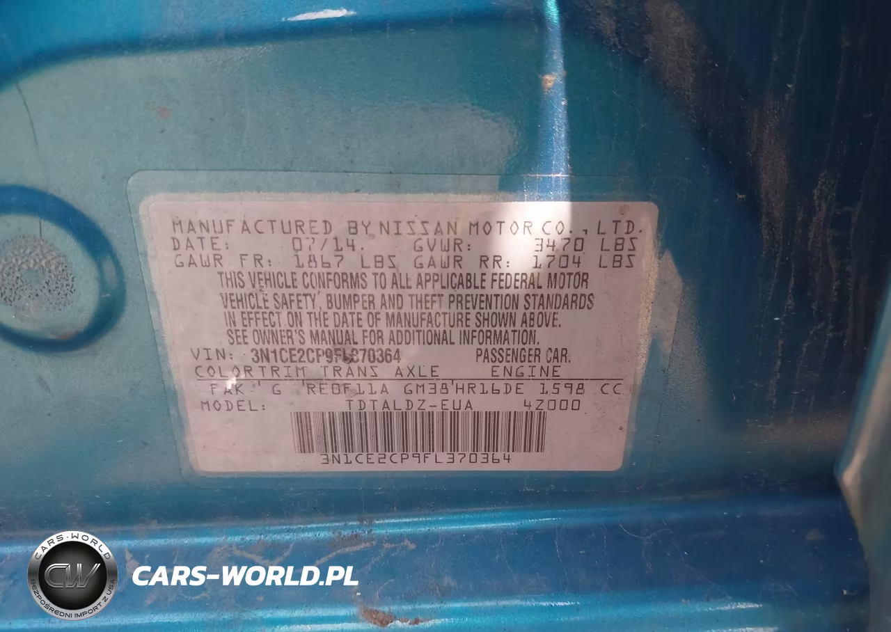2015 Nissan Versa Note S (Sr)-S Plus-Sl-Sr-Sv VIN:3N1CE2CP9FL370364 - 9