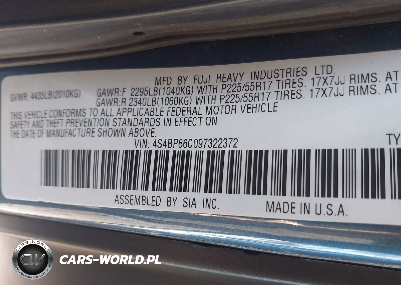 2009 Subaru Outback 2.5I Limited VIN:4S4BP66C097322372 - 9