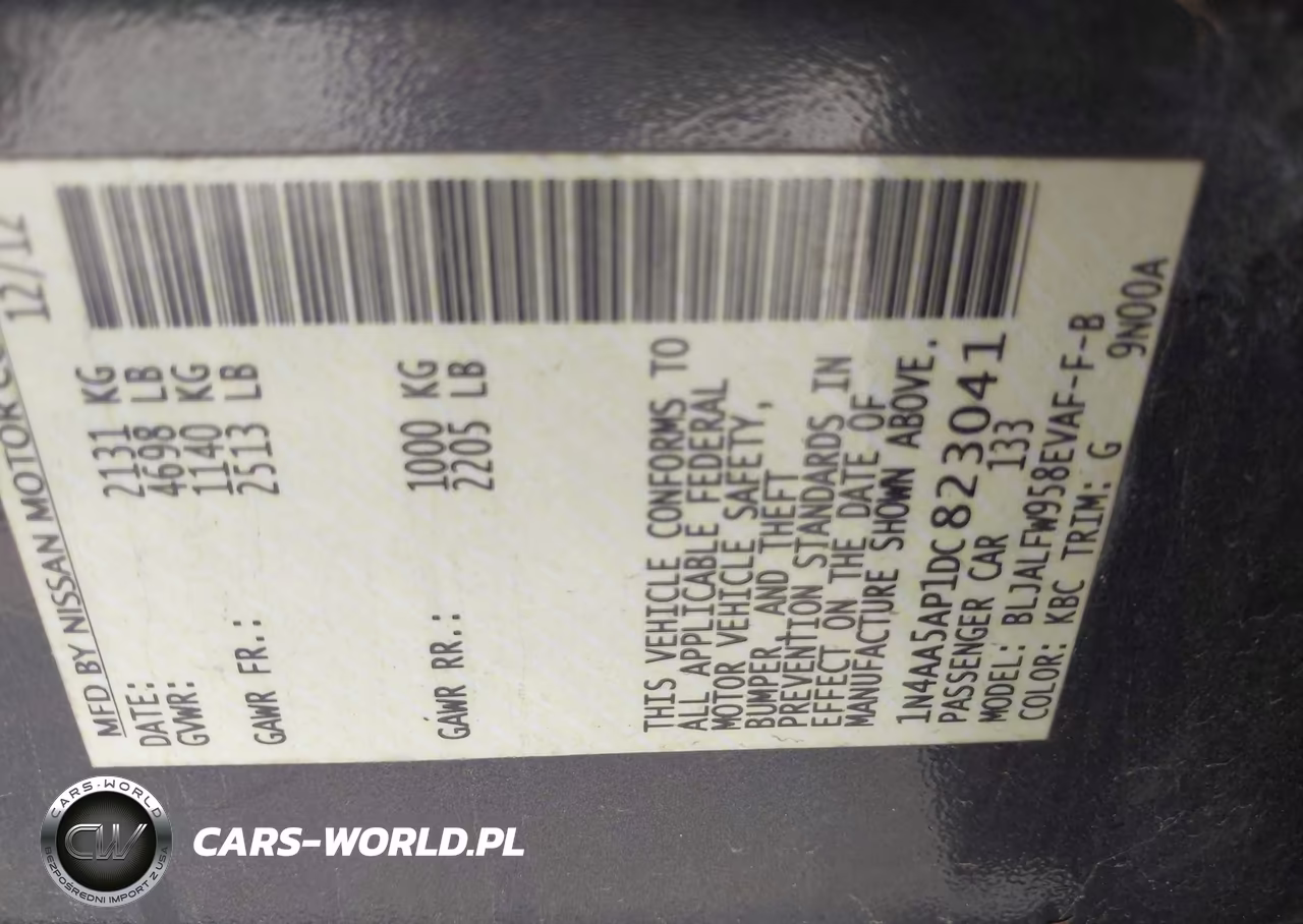 2013 Nissan Maxima 3.5 Sv VIN:1N4AA5AP1DC823041 - 9