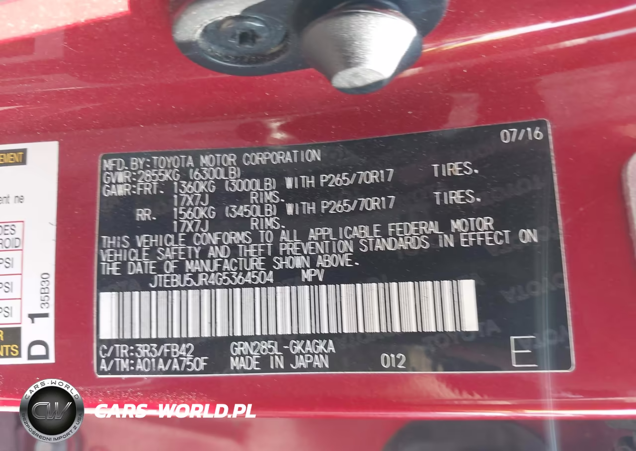 2016 Toyota 4Runner Sr5 VIN:JTEBU5JR4G5364504 - 9