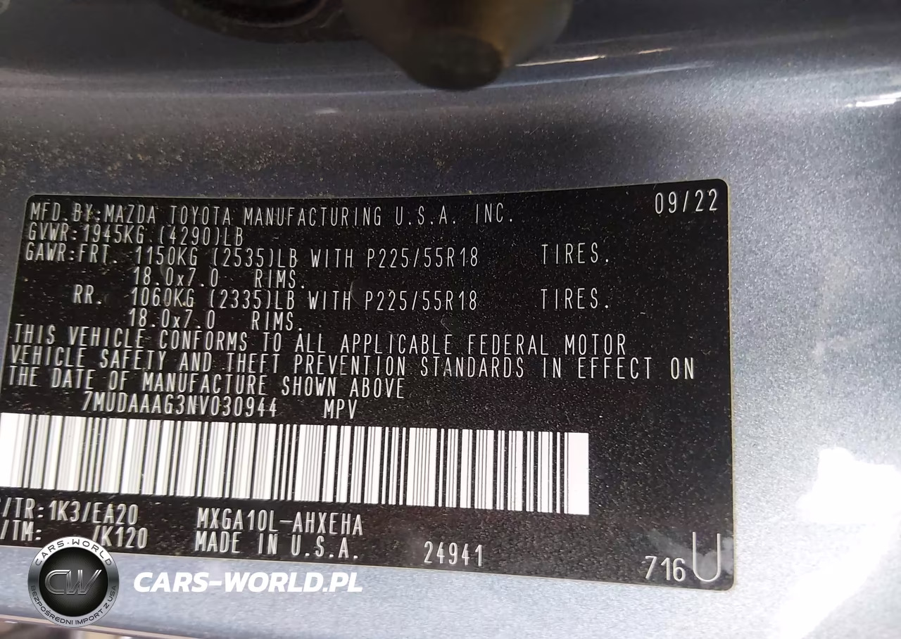 2022 Toyota Corolla Cross Xle VIN:7MUDAAAG3NV030944 - 9