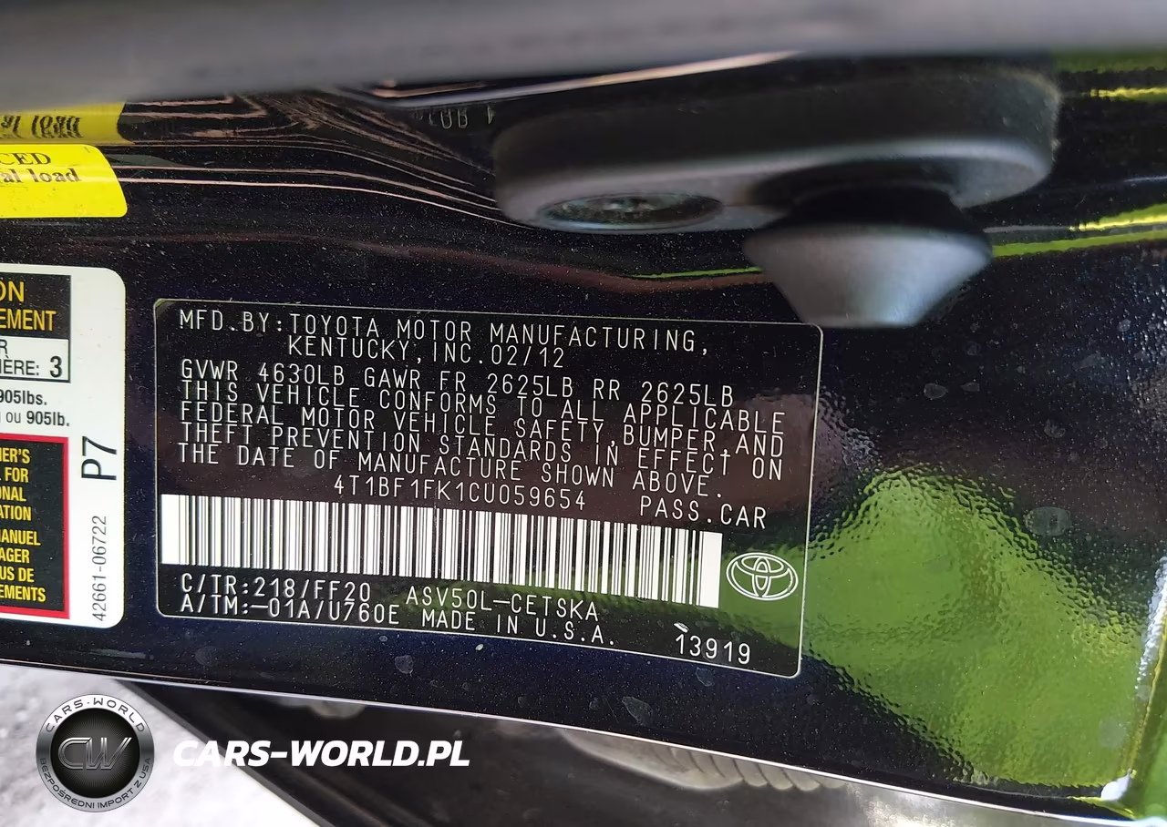 2012 Toyota Camry Se VIN:4T1BF1FK1CU059654 - 9