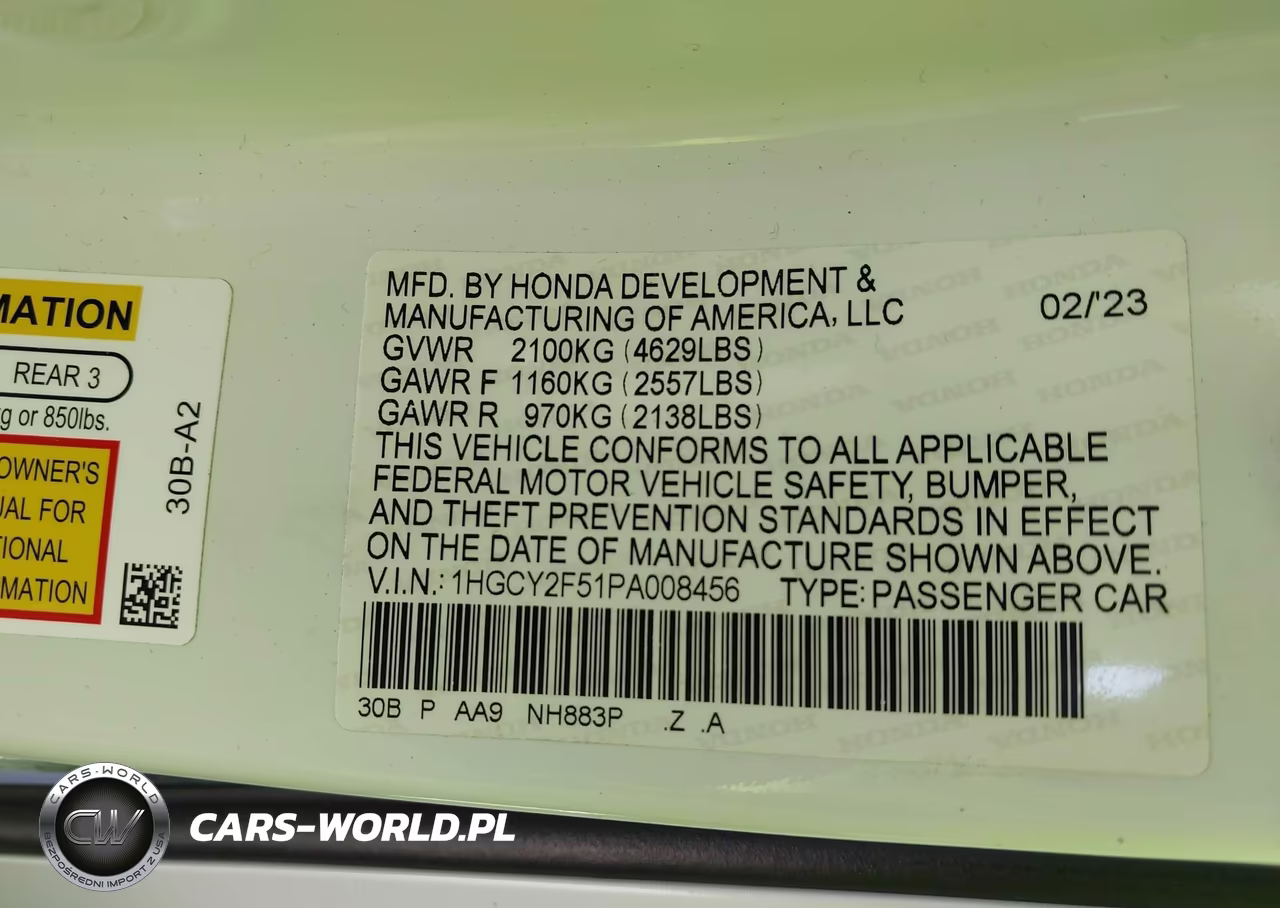 2023 Honda Accord Hybrid Sport VIN:1HGCY2F51PA008456 - 9