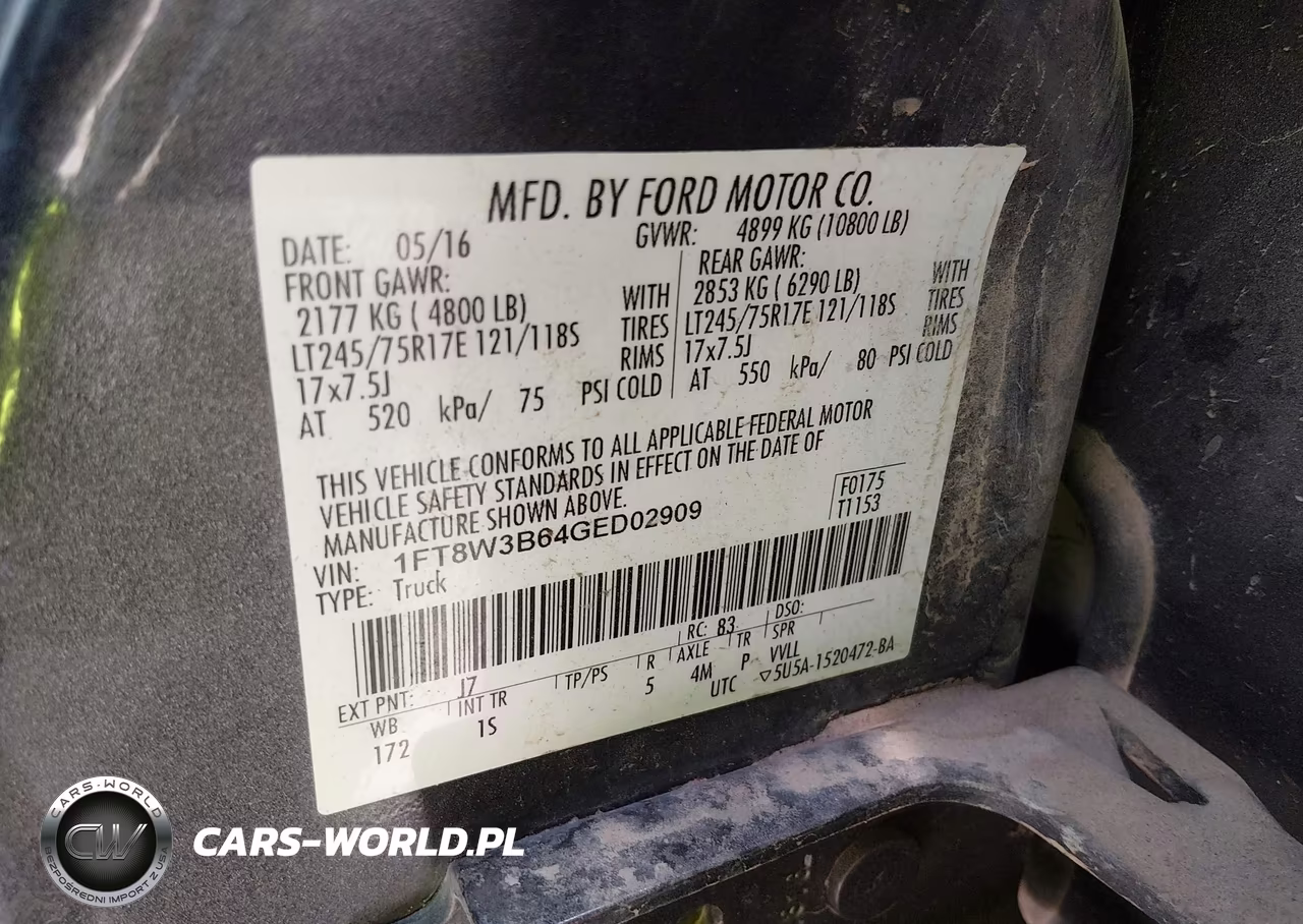 2016 Ford F-350 Xl VIN:1FT8W3B64GED02909 - 9