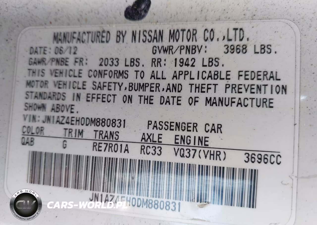 2013 Nissan 370Z VIN:JN1AZ4EHODM880831 - 9