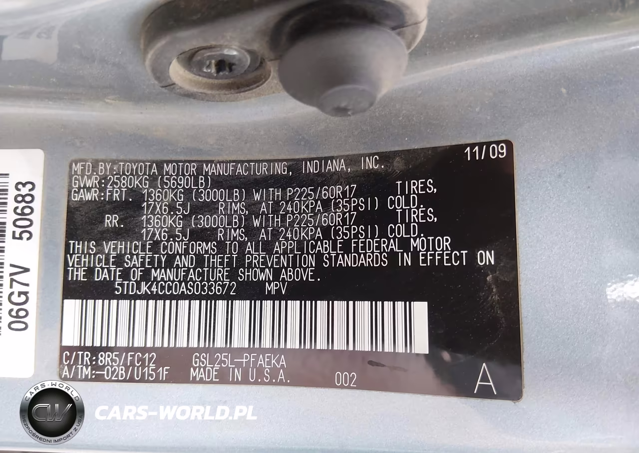 2010 Toyota Sienna Le VIN:5TDJK4CC0AS033672 - 9