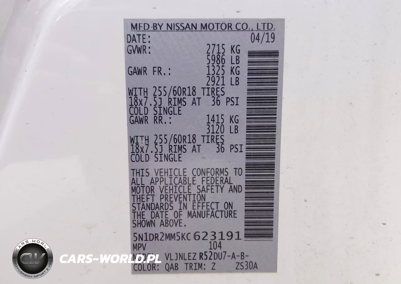 2019 Nissan Pathfinder Sv VIN:5N1DR2MM5KC623191 - 9