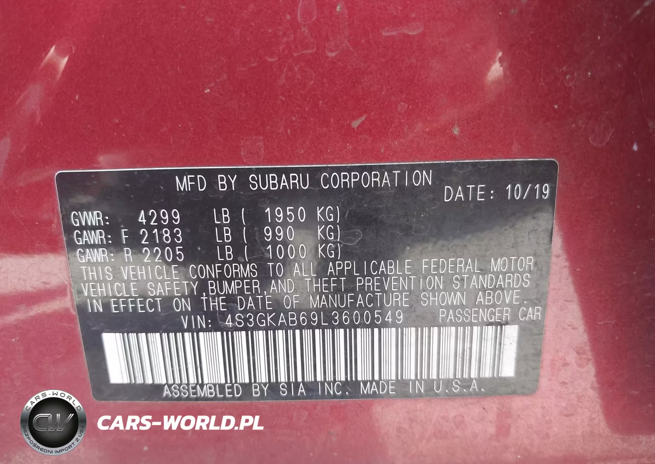 2020 Subaru Impreza Sedan VIN:4S3GKAB69L3600549 - 9