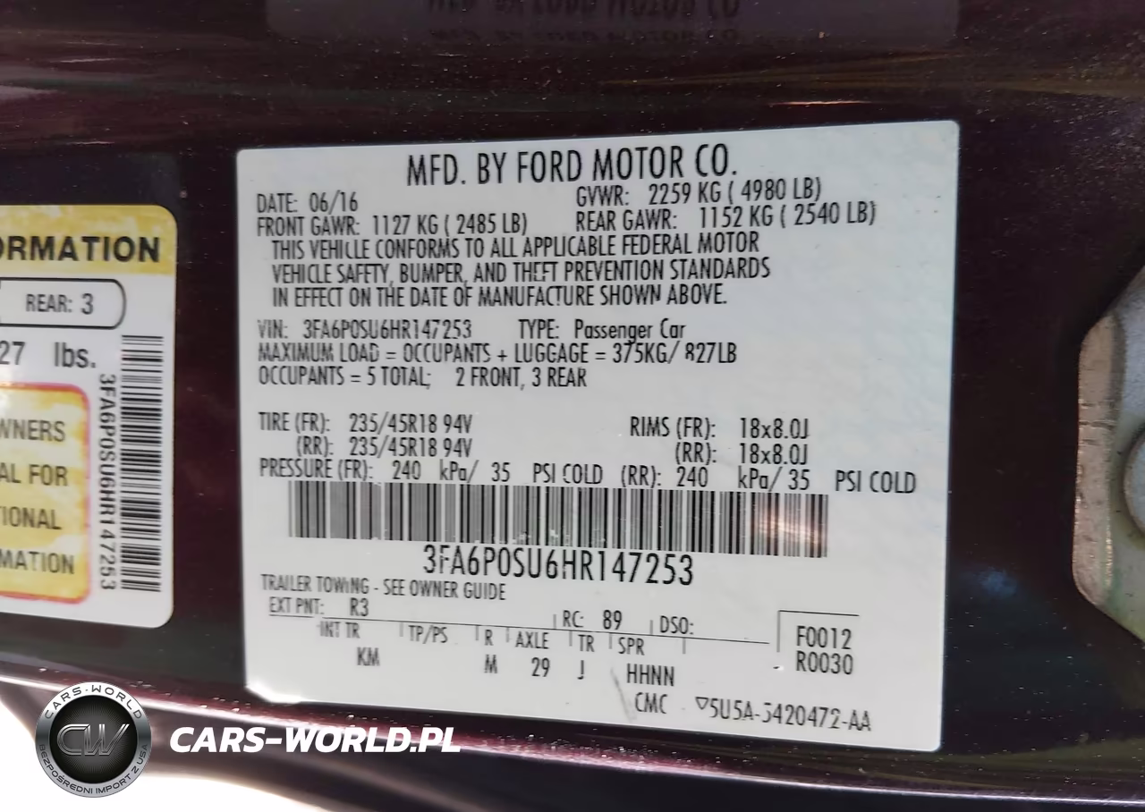 2017 Ford Fusion Energi Titanium VIN:3FA6P0SU6HR147253 - 9