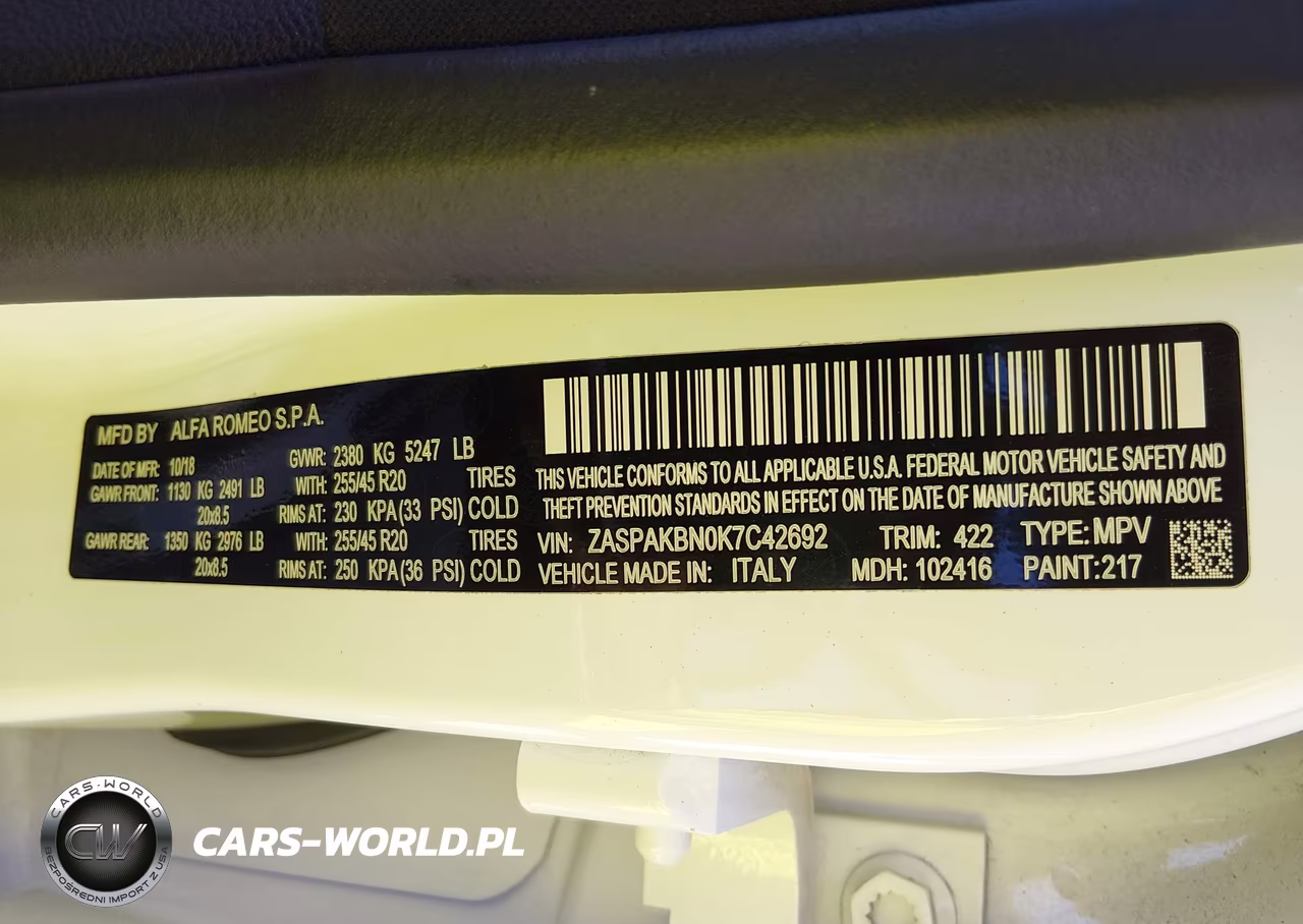 2019 Alfa Romeo Stelvio Ti Sport Awd VIN:ZASPAKBN0K7C42692 - 9