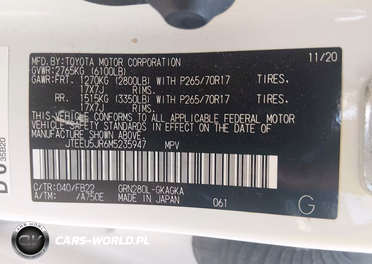 2021 Toyota 4Runner Sr5 VIN:JTEEU5JR6M5235947 - 9