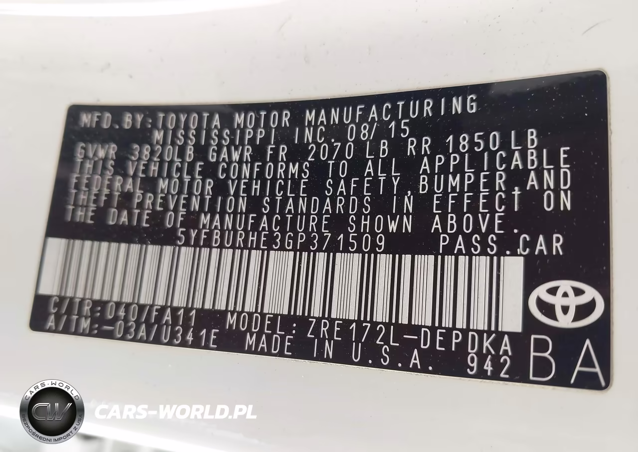 2016 Toyota Corolla L VIN:5YFBURHE3GP371509 - 9