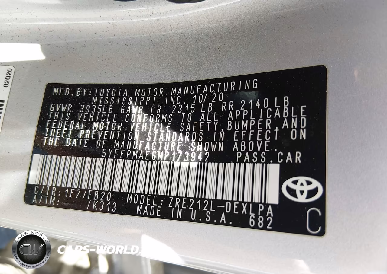 2021 Toyota Corolla Le VIN:5YFEPMAE6MP173942 - 9