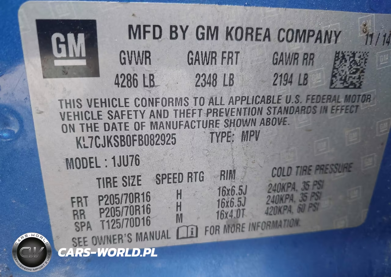2015 Chevrolet Trax 1Ls VIN:KL7CJKSB0FB082925 - 9