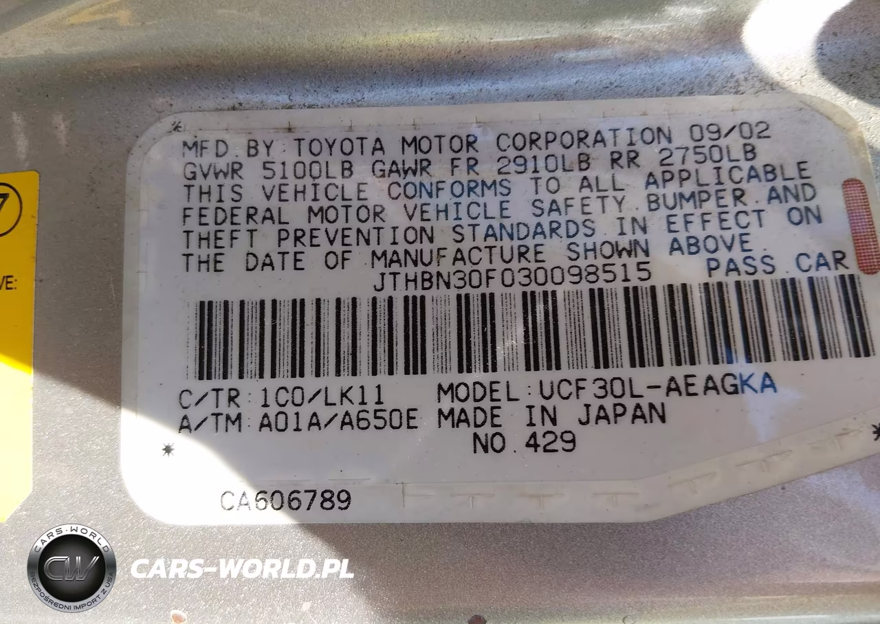 2003 Lexus Ls 430 VIN:JTHBN30F030098515 - 9