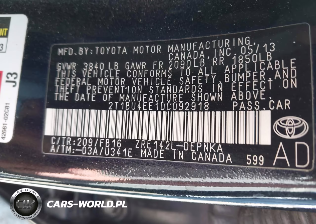 2013 Toyota Corolla Le VIN:2T1BU4EE1DC092918 - 9