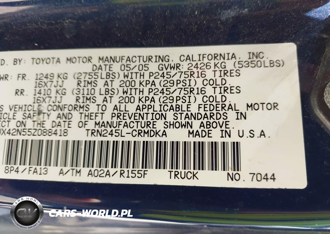 2005 Toyota Tacoma VIN:5TEUX42N55Z088418 - 9