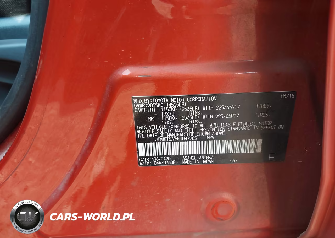 2015 Toyota Rav4 Xle VIN:JTMWFREV5FJ047285 - 9