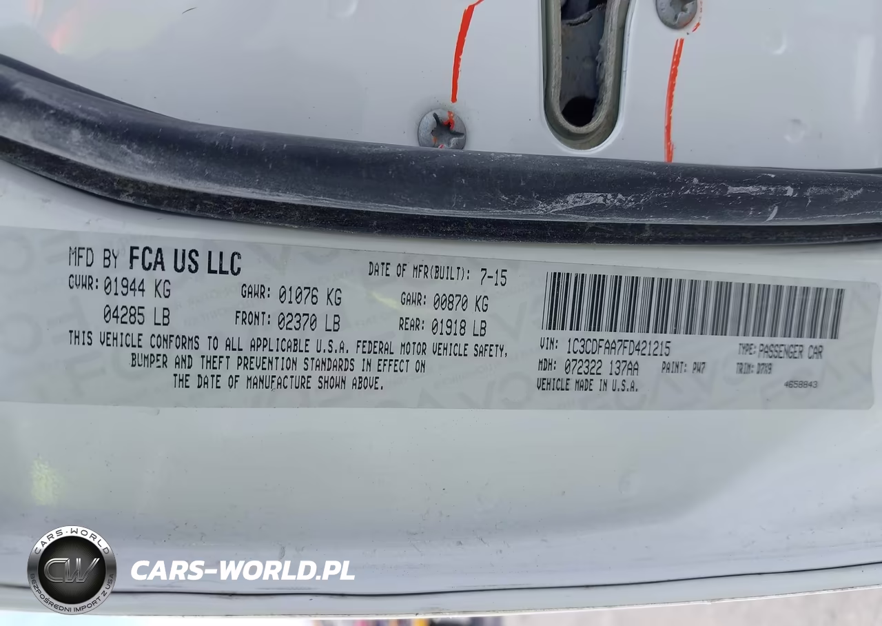 2015 Dodge Dart Se VIN:1C3CDFAA7FD421215 - 9