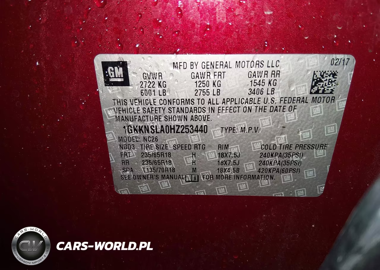 2017 GMC Acadia Sle-2 VIN:1GKKNSLA0HZ253440 - 9