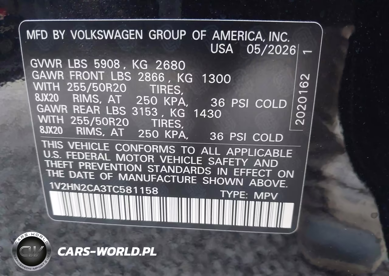 2026 Volkswagen Atlas Se With Technology VIN:1V2HN2CA3TC581158 - 9